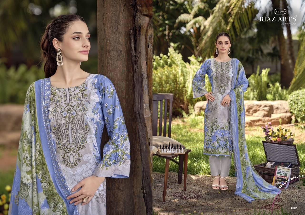 REHMAT By RIAZ ARTS 1001 TO 1008 Series Pakistani Suits Ethnic Wear LAWN COTTON CAMRIC Dresses At Wholesale